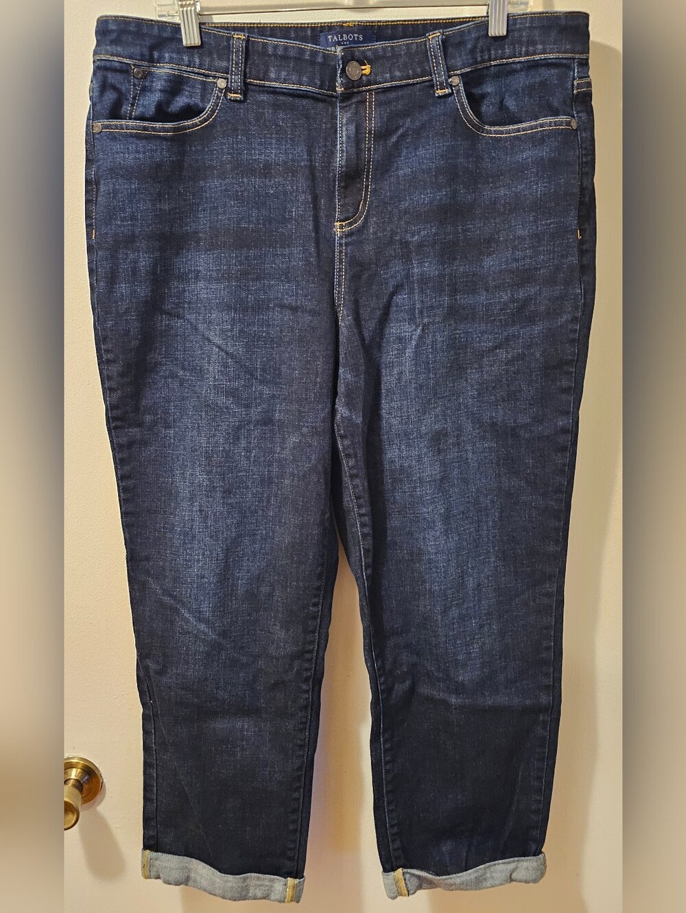 Talbots Simply Flattering 5 Pocket Blue‎ Denim Boyfriend Jeans Women's Size 16
